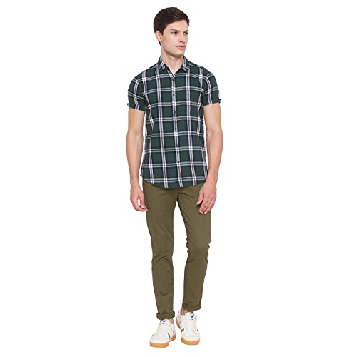 Image of Spykar Men's Slim Shirt (8907966632813 Bottle Green XL)