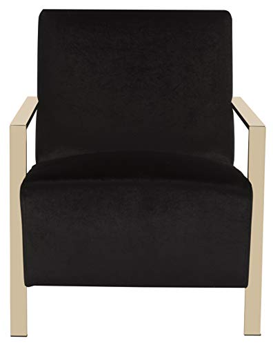 Safavieh Home Orna Glam Black Velvet And Brass Accent Chair #TOP2