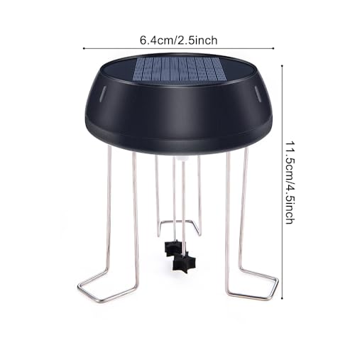 Solarwasser Wiggler für Vogelbad, Solar-Vogeltränke mit Metallpfahl, Solarantriebswasserwichern für Garten/Teich Dekoration