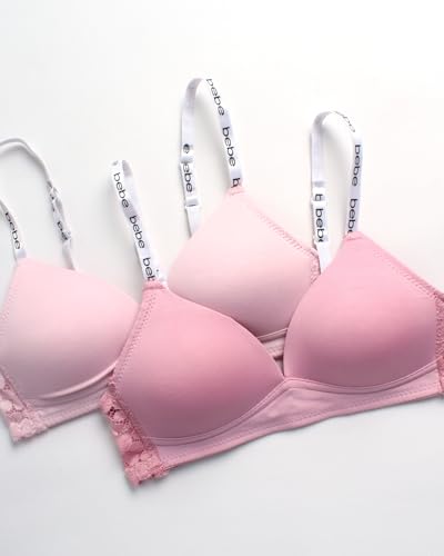 bebe Girls' Training Bra - 4 Pack Soft Microfiber Molded Bra (A Cup/B Cup)3