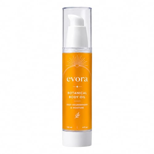 Evora Botanical Body Oil Wakame Algae Brazil Nut & Passionflower Seed Oils Lightweight Firming Massage Oil for Smoother-Looking Skin & Cellulite Appearance Non-Greasy Hydrating Body Oil 4 Fl Oz
