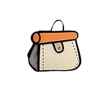 Craoopii Funny 2D Cartoon Crossbody Bag Creative Cute Handbag 3D Style 2D Drawing Canvas Bag for Women & Men (Orange)