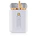 Price comparison product image SANSH Cigarette Case with Lighter Cigarettes Box 20 pcs Regular Cigarettes Portable King Size Cigarettes USB Lighters 2 in 1 Rechargeable Flameless Windproof Electric Lighter (White)