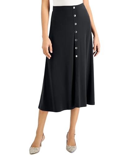 Petite Button Front Midi Skirt