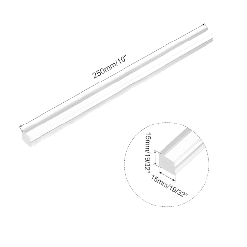 Image of MECCANIXITY Acrylic Square Rods 19 /32 inchx10 inch Clear Acrylic Dowel 15mmx250mm