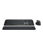 Logitech MX Keys S COMBO - Performance Wireless Keyboard and Mouse with Palm Rest, Customisable Illumination, Fast Scrolling, Bluetooth, USB C, Windows, Linux, Chrome, Mac, QWERTY UK Layout - Graphite