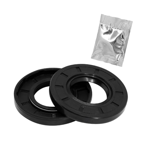 Yethuanru TC 25mm X 62mm X 7mm, 2PCS Black Double Lip Oil Seal, Nitrile Rubber Cover Double Lip with Spring, Oil Shaft Seal Fit for Bearing Shaft