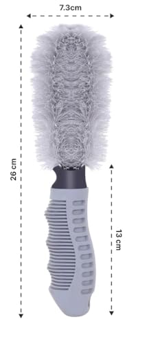 Image of Alloy Wheel Cleaning Brush - Soft Bristle Rim Brush | Scratch-Free Car Wheel Cleaner Tool | Ergonomic Handle for Alloy & Spoke Cleaning