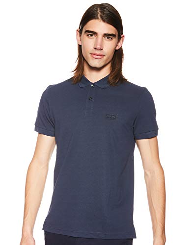 Hugo Boss BOSS Men's Regular Fit Short Sleeve Cotton Polo, Navy, L