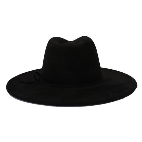 Image of Fedora Hats for Women Man with Big Wide Brim Classic Suede Panama Hat Western Outdoor hat