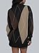 Trendy Queen Women's Color Block Oversized Sweaters 2025 Fall Y2K Argyle Tunic Crew Neck Chunky Knit Vintage Long Pullover Fashion Cute Outfits Winter Teen Preppy Clothes Black Nutmeg M