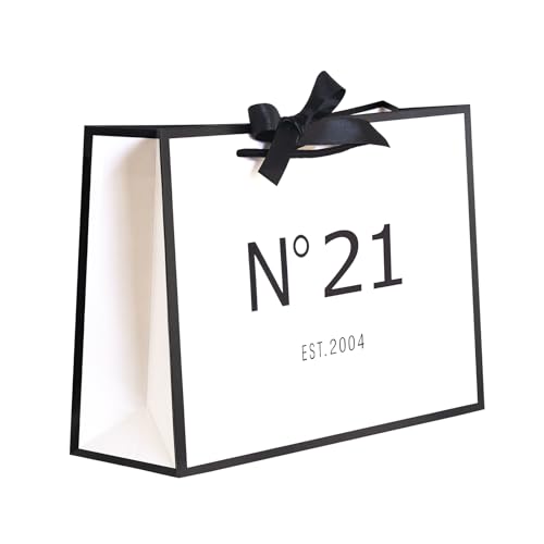 ANFENG 21th Birthday Keepsake Gift Vintage Bag Medium 13in for Women 2004 Mom Grandma Anniversary Novelty 21 Year Old Party Paper Bags Shopping Idea Bday(Medium Size)