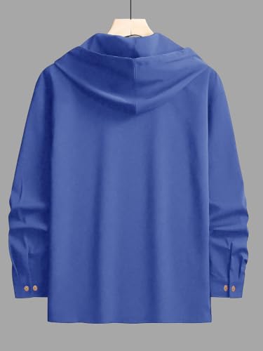 Image of Noble Monk Men's Relax Fit Hooded Shirt || Casual Wear for Men || Full Sleeve Shirts || Stylish Shirt for Men