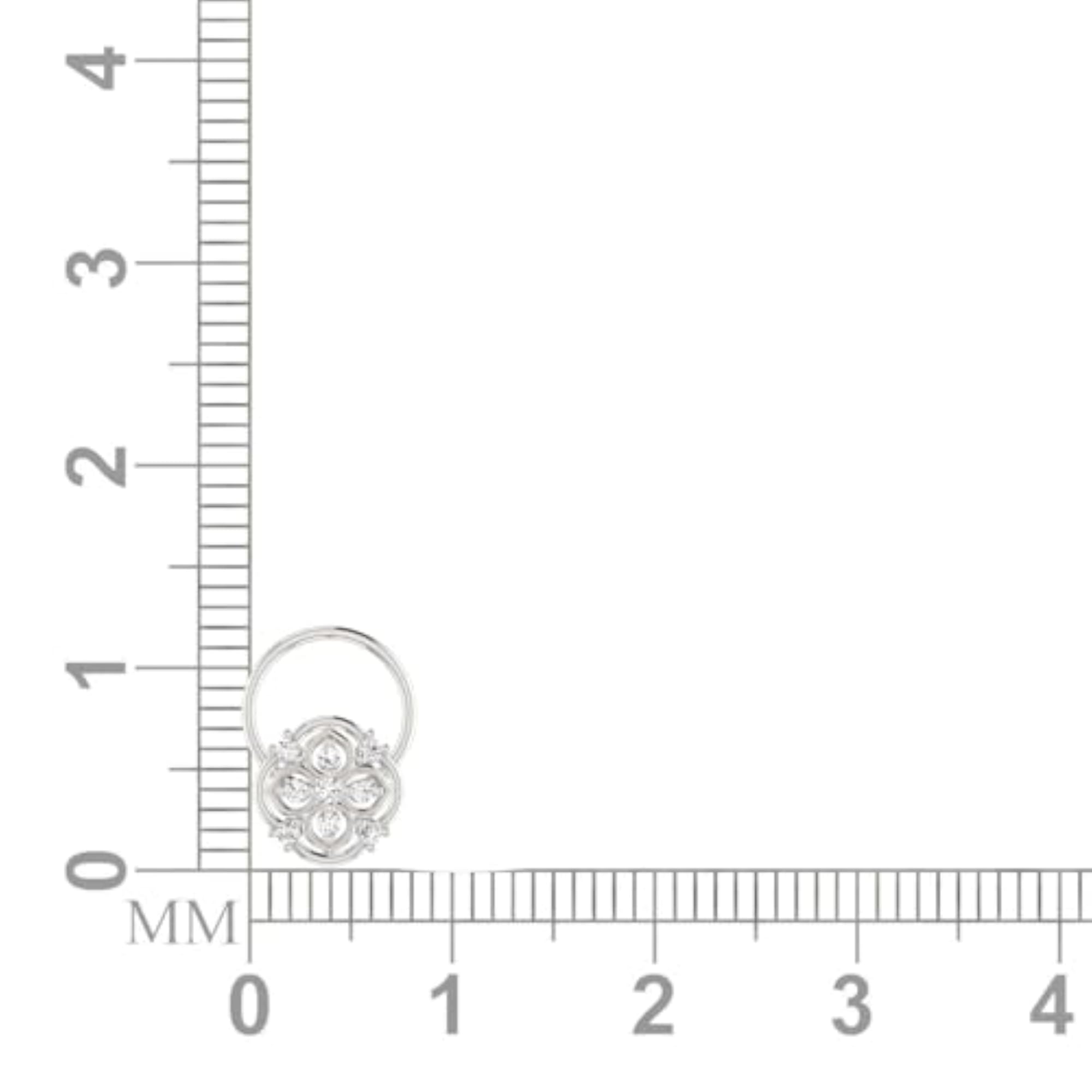 9K White Gold Hallmarked Stud Nosering, Elegant Design