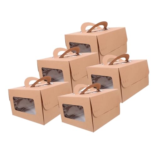 SOLUSTRE 5pcs Box Pizza Wrapping Case Pizza Wrapping Boxes Small Pizza Boxes Christmas Treat Boxes Brown Paper