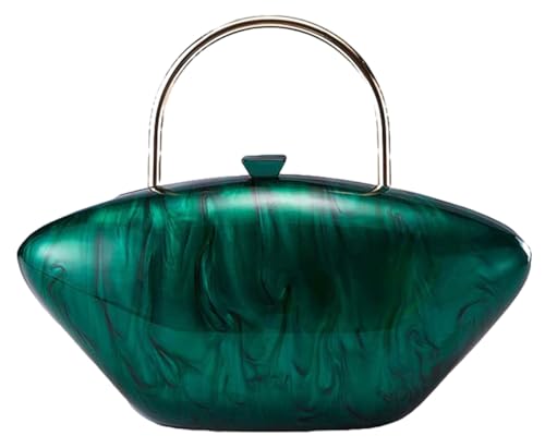 Acrylic Evening Clutch Purse for Women Trendy Marble Shoulder Bag Chain Crossbody Bag Acrylic Top Handle Handbag Tote Purse