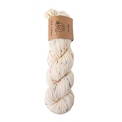 Shike Old Times 100% Merino Wool Yarn,Luxury Soft 100G Pure Merino Dyed Yarn For Hand Knitting&Crocheting (1 Pack, Hs25-Multicolored Paper) #TOP18