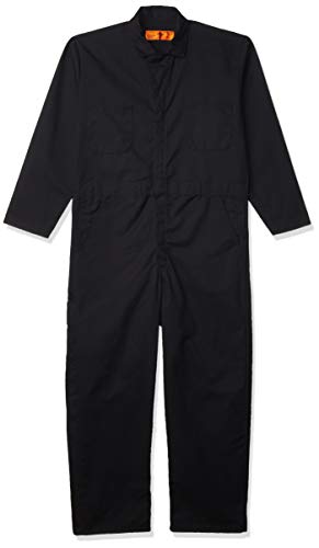 Red Kap Men's Tall Size Twill Action Back Coverall, Black, 42 Long