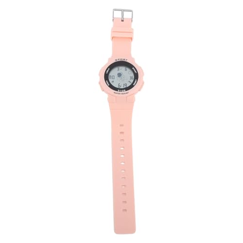 Childrens Watch, Acrylic Resin Digital Clock Alarm 50 M Unthinkable for Outdoor Sports (Light Pink)3