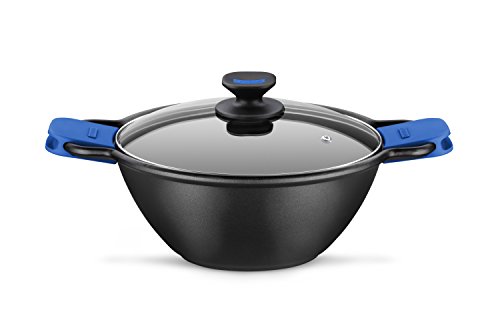 Braisogona Monix Solid + Aluguss Wok, antihaftbeschichtet, schwarz, 28 cm