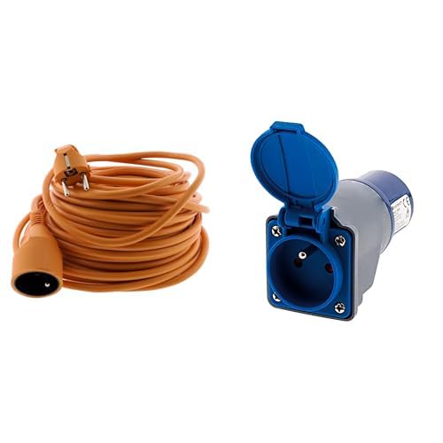 Rallonge de jardin étanche IP54 Zenitech 25m câble 3G1.5 haute sécurité