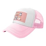 amrewqyl gli animali svegli disegnati a mano hanno stampato il berretto da baseball regolabile dei cappelli del camion, rosa, 3-6