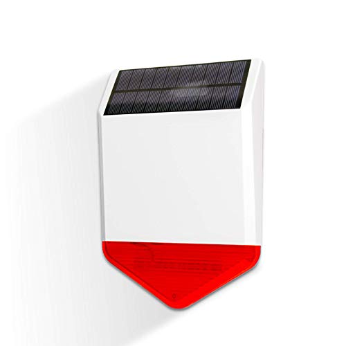 Preisvergleich Produktbild KEPPSECURE Funk Solar Sirene, Außensirene mit Blitzlicht 110 dB