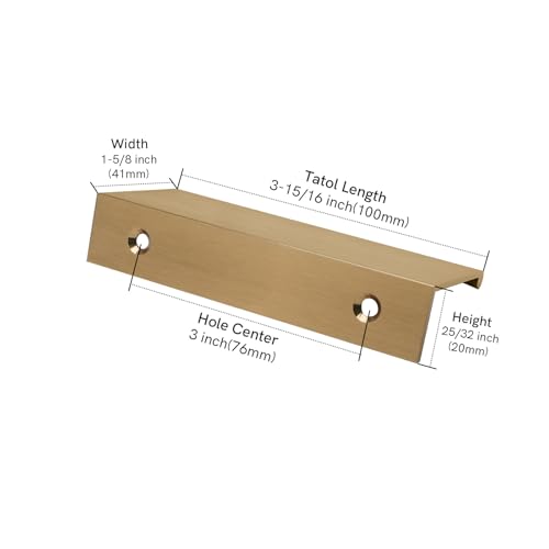 Image of Rergy 10 Pack 3 inch Cabinet Pulls Champagne Bronze Finger Pulls for Cabinets
