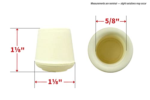 Shepherd Hardware 9752 5/8-Inch Rubber Leg Tips, 24-Pack,Off White