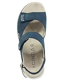 CINZIA SOFT IV10918 Navy Blue Confort sandały dla kobiet w Nabuk Podwójne rozdarcie i klamra, Granatowy niebieski, 39 EU
