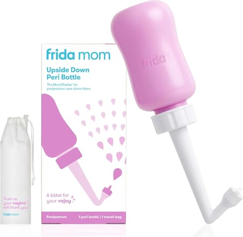 Image of Frida Mom Upside Down Peri Bottle for Postpartum Care, Portable Bidet | Perineal Cleansing and Recovery for New Moms, The Original Fridababy MomWasher, Portable & Easy Grip