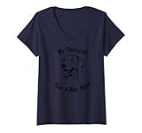 Photo Gallery donna cane weimaraner il mio terapista ha il naso bagnato maglietta con collo a v Photo Gallery donna cane weimaraner il mio terapista ha il naso bagnato maglietta con collo a v