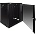NavePoint 12U Server Rack Enclosure - 17.7” Deep, 12U Wall Mount Network Cabinet with Locking Glass Door for 19” IT Equipment, 12U Network Rack with 2 Fans, Removable Side Panels, Black