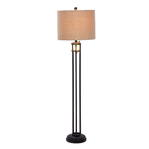 Martin Richard W-1537 Transitional Fangio Lighting's #1537 60 inch Black Metal & Frosted Glass Floor Lamp with Nightlightblack & Frosted Glass
