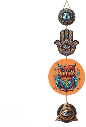 Image of CAPIO ART Welcome Wooden Quote Wall Hanging Decoration Items for Home Decor | Mdf Art for Living Room & Bedroom | Decorative Item for Office & House | Gifts Modern Wood Hanger - Owl-1