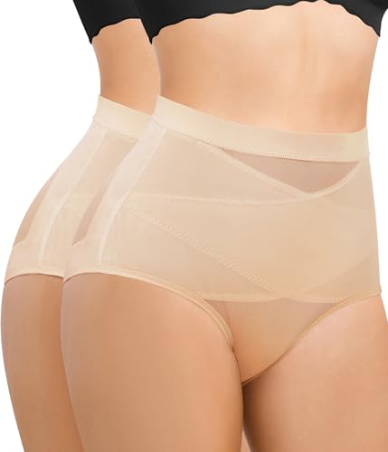 Image of Nebility 2 Piece Tummy Control Shapewear Butt Lifting Underwear for Women Lower Belly Waist Trainer Seamless Faja Body Shaper