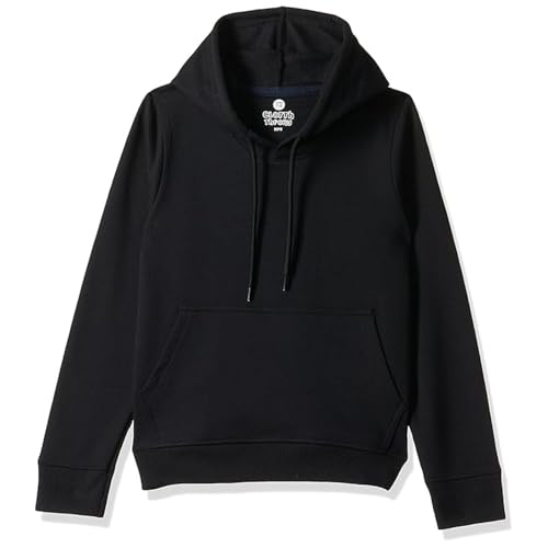 Image of Solid Cotton Fleece Girls Hooded Neck Sweatshirt with Kangaroo Pocket