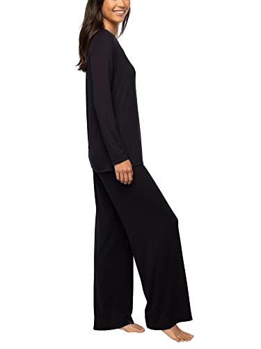 Vanity Fair Women's Beyond Comfort Modal Pajama Set (Short & Long, Long Sleeve-Black, X-Large #TOP4