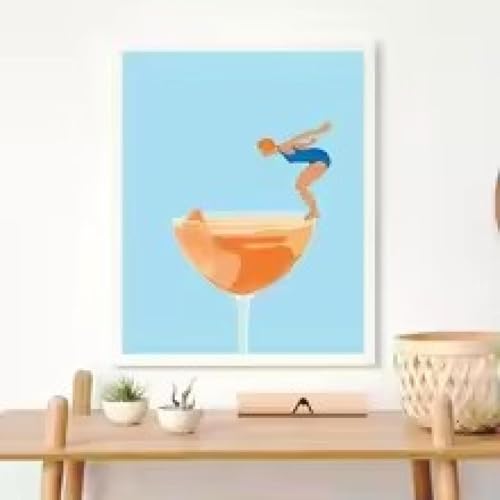 Tableau abstrait orange moderne pour rechauffer un mur blanc triste avec cadre de qualite