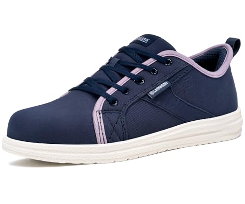 Image of LARNMERN Slip On Steel Toe Shoes Women Work Walking Sneakers Skate Hands Free Safety Tennis Shoes