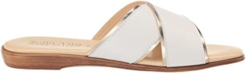 Bella Vita Made in Italy Women's Tab-Italy Flat Sandal, White Leather, 8.5 X-Wide | Image 5
