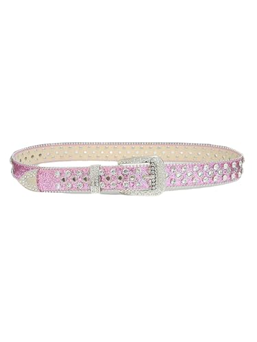 WDIRARA Women's Rhinestone Belts Shiny Studded Bling Waist Belt for Party Club Y2K4