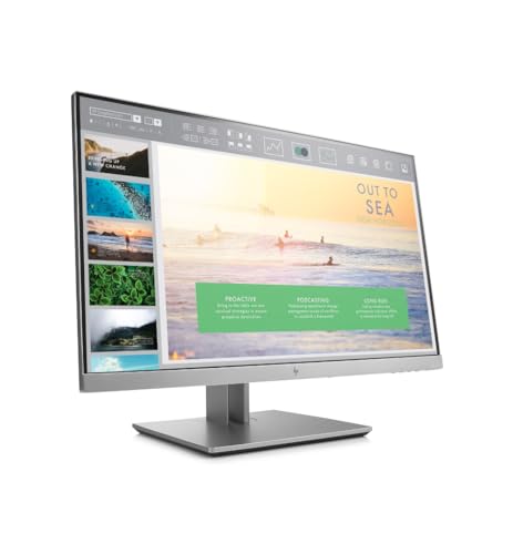 HP EliteDisplay E233 - Monitor de 23 (FHD 1920 x 1080 a 60 Hz, Antireflejo, 5ms, 1 x VGA, 1 x HDMI 1.4, 1 x DisplayPort 1.2, 2 x USB 3.0), Negro/Plata