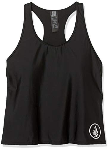 Volcom Junior's Simply Core Tankini Swimsuit Top Plus Size, Black, 24W