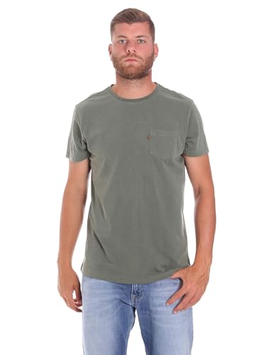 T-shirt Lumberjack CM60343 vêtement homme coton kaki col rond