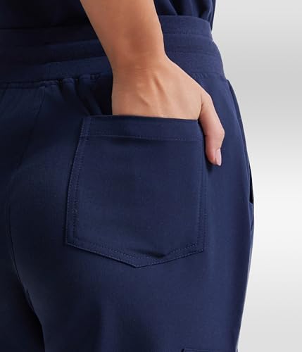 Image of YESWEL Scrub Pants for Women - Slim Fit High Waisted Cargo Joggers with Yoga Waistband & 5 Pockets, 4-Way Stretch