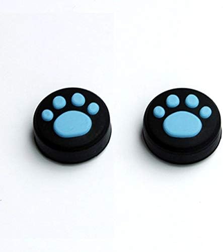 2X Silicone Analog Non-Slip Thumb Grips Stick Cap Case Cover Handle Joystick Button Caps for Nintendo Switch NS Joy-con Controller Cute Cat Claw (Blue)