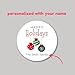 Emma Pink Studio Personalized Christmas Ornaments Party Favor Stickers, Custom Happy Holiday Labels, Holiday Baking Treat Bags Gift Wrapping Tags (Happy Holidays (A), 2