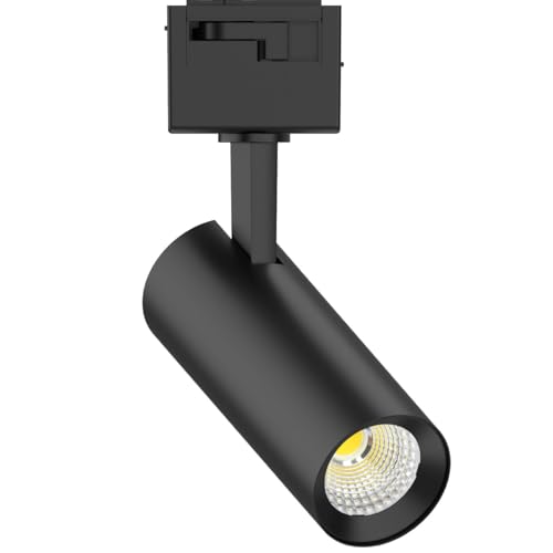 Wellux ダクトレール用 LEDスポットライト 20W 高輝度 3000K 電球色 レールライト 工事不要 照射角60° スリムデザイン PSE認証 ブラック UTLS119
