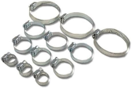 UKDeals Direct UKDD® 12 Piece Piece Garden Hose Clamps Jubilee Clip Set 6mm-51mm Hose Clips